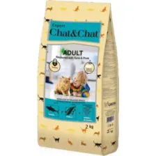 Корм Chat&Chat Expert, для взрослых кошек, со вкусом тунца и гороха, 2кг