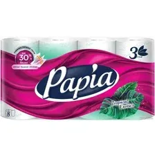 Туалетная бумага Papia Тропическая экзотика 3х слойная (8 рулонов)
