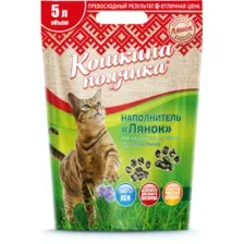 Наполнитель Кошкина Полянка "ЛЯНОК" для кошачьего туалета впитывающий, 5 л