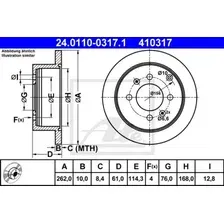 Тормозной диск ATE 24.0110-0317.1 полный , задняя ось