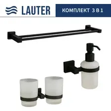 Набор аксессуаров для ванной Lauter 21SH6082 + 21SH6172 + 21SH6022 (Matt Black, 3 предмета)
