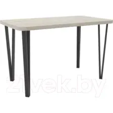 Обеденный стол Hype Mebel Польский 125x75 (черный/древесина белая)
