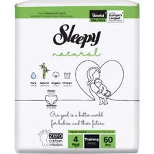 Подгузники-трусики детские Sleepy Natural Jumbo Pack, размер Maxi, 7-14 кг, 60 шт