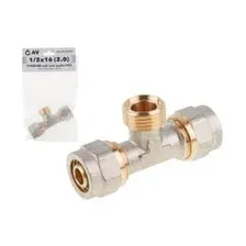 Тройник для труб PEX 16(2.0) х 1/2" нар. х 16(2.0) AV Engineering AVE309008
