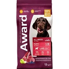 Сухой корм для собак Award Puppy All Breed для щенков всех пород с ягненком и индейкой с добавлением яблока и черники 12 кг
