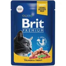 Влажный корм для кошек Брит Premium Salmon & Trout / 5048854 (85г)