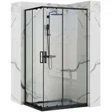 Душевой уголок Rea Punto 100x80 (черный/прозрачное стекло)