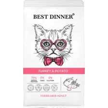 Сухой корм для кошек Best Dinner Adult Sterilised Turkey & Potato (10кг)