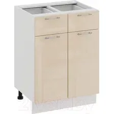 Шкаф напольный Трия Весна 1Н6Я1 (белый/ваниль глянец)