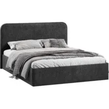 Кровать Трия Тиффани c ПМ 140x200 Тип 1 и заглушиной (микровелюр Wellmart Graphite)