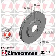 Тормозной диск ZIMMERMANN 155.3902.20 вентилируемый , передняя ось