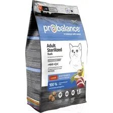 Корм ProBalance Cat Sterilized (Утка) для кошек 1,8 кг