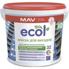 Краска Ecol 32 ВД-АК-1032 фасадная 1 л (белый)