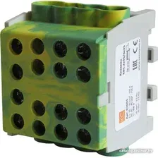 Клемма КС КВС распределительная с двойным винтом 2x35/6x25 92095 (желто-зеленый)
