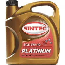 Масло моторное Sintec Platinum, 5W-40, SN/CF, 801941, 4 л