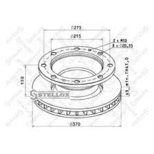 Тормозной диск STELLOX 85-00781-SX вентилируемый , передняя ось