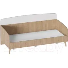 Кровать-тахта Мебельград Калгари 90x200 (дуб натуральный светлый/белый матовый)
