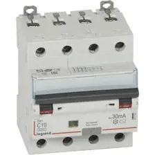 Дифференциальный автомат Legrand DX3 4P С 10A 30мА 6kА 4М 411185