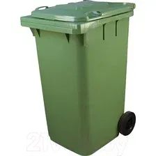 Контейнер для мусора Эдванс 240л, с крышкой (пластик, зеленый)
