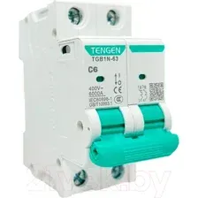Выключатель автоматический Tengen TGB1N-63 2P 6A C 6kA 2M / TGB1N-63-2-06C