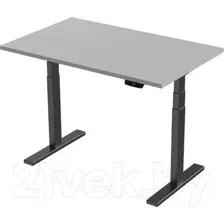 Стол с регулировкой высоты Smartstol Slim 140x80x1.8 (черный/серый камень)