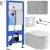 Унитаз подвесной Roxen Royal Matt в комплекте с инсталляцией StounFix Dual Fresh 6 в 1 968275 (кнопк