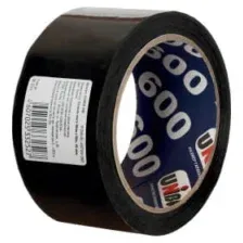 Клейкая лента упаковочная 48мм х 24м, 45 мкм (чёрная) UNIBOB 600 57200