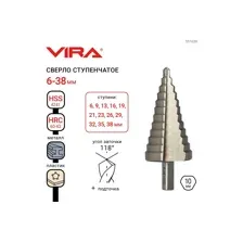 Сверло ступенчатое с трехгранным хвостовиком 6-38 мм VIRA 551638