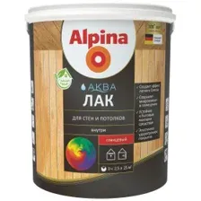 Лак Alpina Аква для стен и потолков (2.5л, глянцевый)