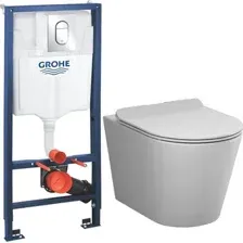 Унитаз подвесной AM.PM Sunny Flashclean C85C1701SC + GROHE Rapid SL 39504000