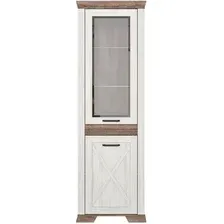 Шкаф-витрина Black Red White Marselle REG1W1DP (ясень снежный/дуб сонома темный)