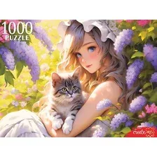 Пазл РЫЖИЙ КОТ Девушка с котенком / П1000-3061 (1000эл)