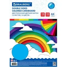 Набор цветного картона BRAUBERG Тонированный 129308 (10 л)