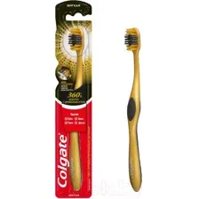 Зубная щетка Colgate 360 золотая с древесным углем