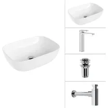 Умывальник Lauter 21493A + Cascade 21СК0655C + сифон 21635CH + дон.клапан 21190CH (хром)