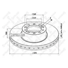 Тормозной диск STELLOX 85-00803-SX вентилируемый , передняя ось