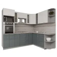 Готовая кухня Интерлиния Мила Gloss 1.88x2.4 правая (белый-асфальт)
