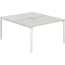 Офисный стол Norden 140х163.8х75 SG.248.SH.63.WH (белый/серый бархат)