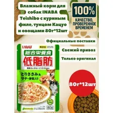 Пресервы Inaba Тайшебо Куриное филе и тунец Кацуо с овощами 12х80 г