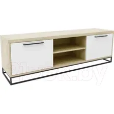 Тумба Hype Mebel ТВ 120x40 (черный/дуб галифакс натуральный)
