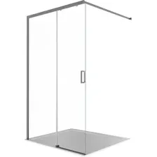 Душевая стенка Aquatek Walk in с держателем 120x200 AAQ.WISL.120.1GM (оружейная сталь/прозрачное стекло)