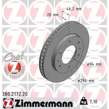 Тормозной диск ZIMMERMANN 380.2172.20 вентилируемый , передняя ось