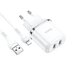 Сетевое зарядное Hoco N4 Lightning (белый)