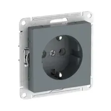 Розетка скрытая с заземлением SYSTEME (SCHNEIDER) ELECTRIC AtlasDesign грифель (ATN000743S)
