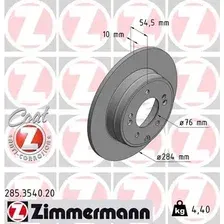 Тормозной диск ZIMMERMANN 285.3540.20 полный , задняя ось