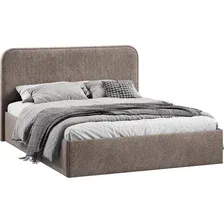 Кровать Трия Тиффани c ПМ 140x200 Тип 1 и заглушиной (микровелюр Wellmart Latte)