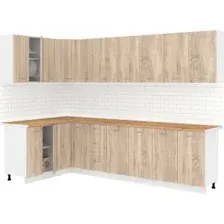Готовая кухня Кортекс-мебель Корнелия Лира 1.5x2.9 (дуб сонома/дуб бунратти)