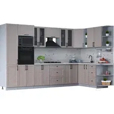 Готовая кухня Интерлиния Тренд 1.88x3.4 ВТ правая (луна/луна/бискайская сосна)