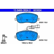 Тормозные колодки дисковые передняя ось ATE 13.0460-3824.2