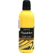 Акриловая краска KolerPark Fluid Art Жидкий акрил (80мл, желтый)